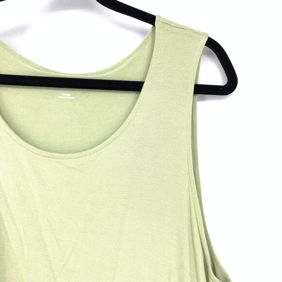 Soft Surroundings Layered Hem Tank Top Womens Size Large Light Green Scoop Neck - Picture 3 of 6